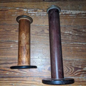 Bundle of 2 Antique Wooden Spindles - Used for display only